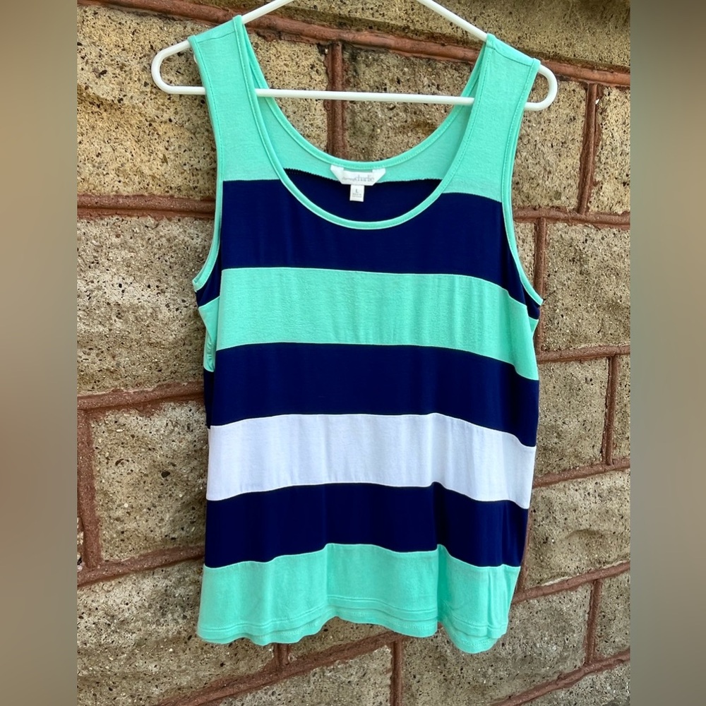 Charming Charlie large striped tank blouse women